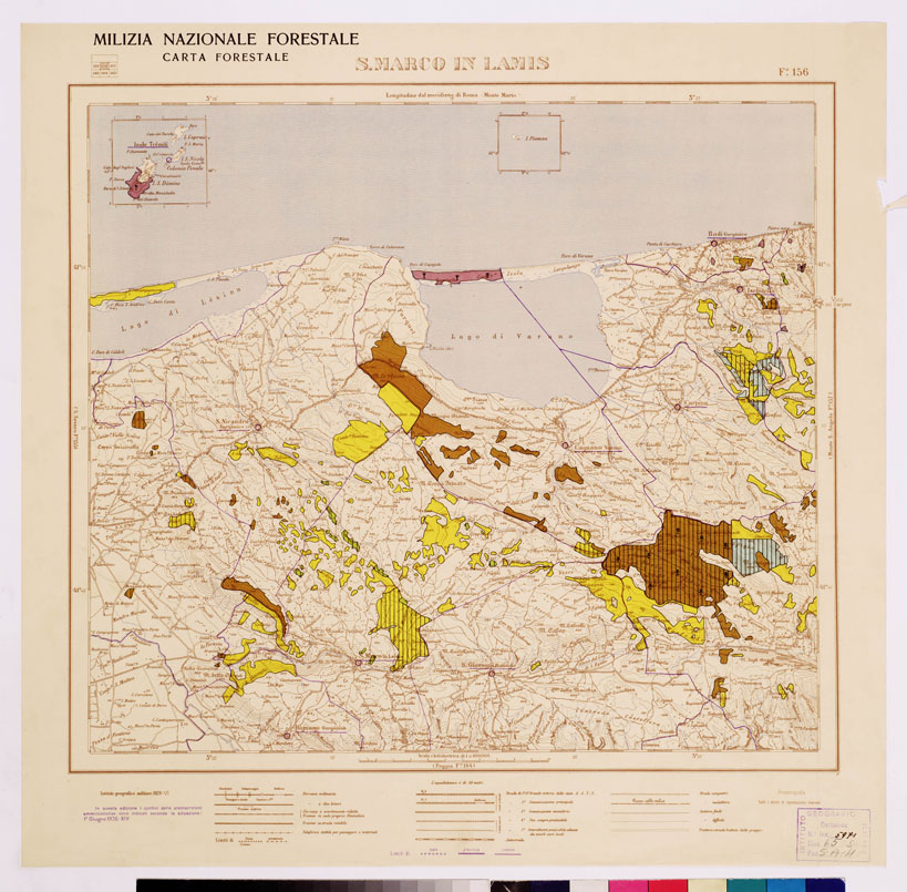 (N:4607) CARTA FORESTALE DEL REGNO D'ITALIA... - Foglio 156 S. Marco in Lamis (B0008931) Carte e stampe antiche: riproduzione a colori su carta (formato A1)