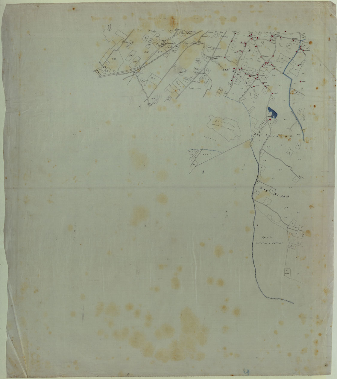 (N:23843) COMUNE DI ORTONOVO LUCIDI DI CAMPAGNA - FOGLIO 7 (CA003114) Carte e stampe antiche: riproduzione a colori su carta (formato A1)