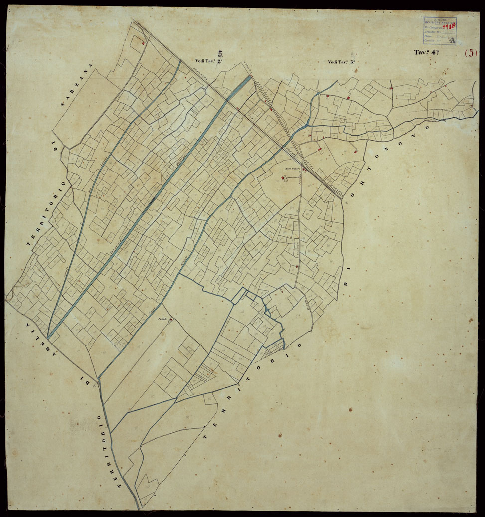 (N:12134) MAPPA ORIGINALE DEL COMUNE DI CASTELNUOVO MAGRA - TAVOLA 5 (CA003139) Carte e stampe antiche: riproduzione a colori su carta (formato A1)