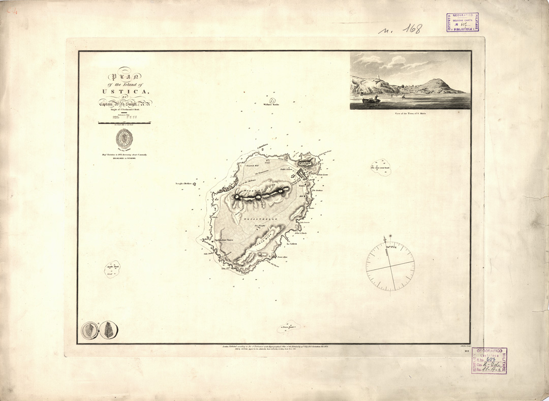 (N:15340) PLAN OF THE ISLAND OF USTICA... (B0005402) Carte e stampe antiche: riproduzione digitale a 300 DPI