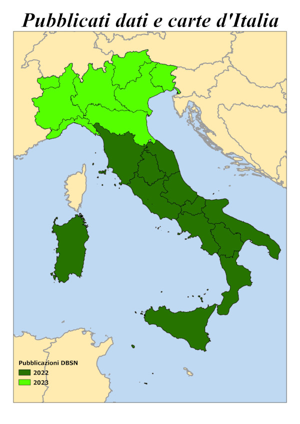 Copertura delle regioni italiane nel database DBSN