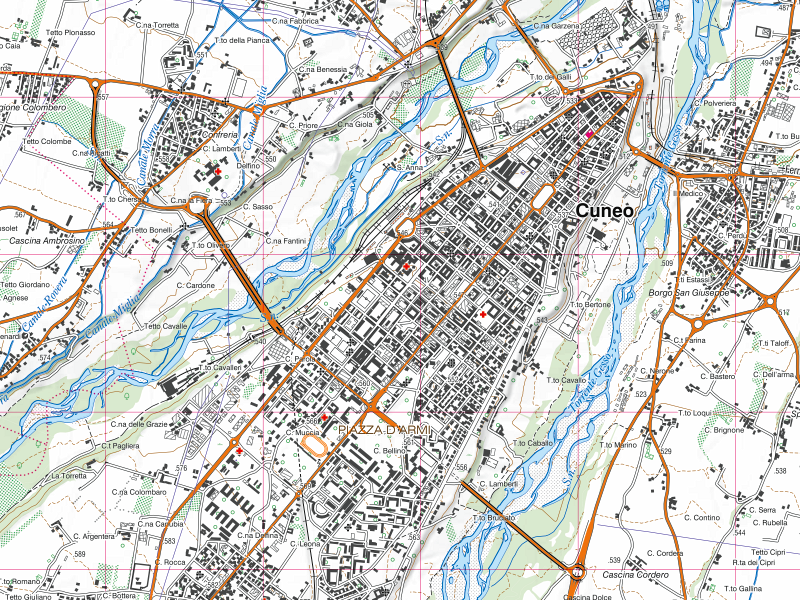 Cuneo: scala 1:25.000 (particolare)