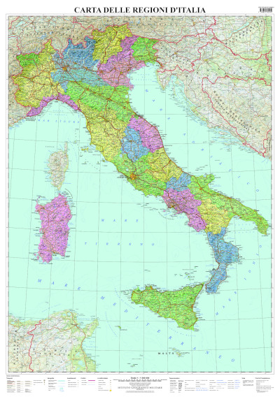 Carta d'Italia Regioni